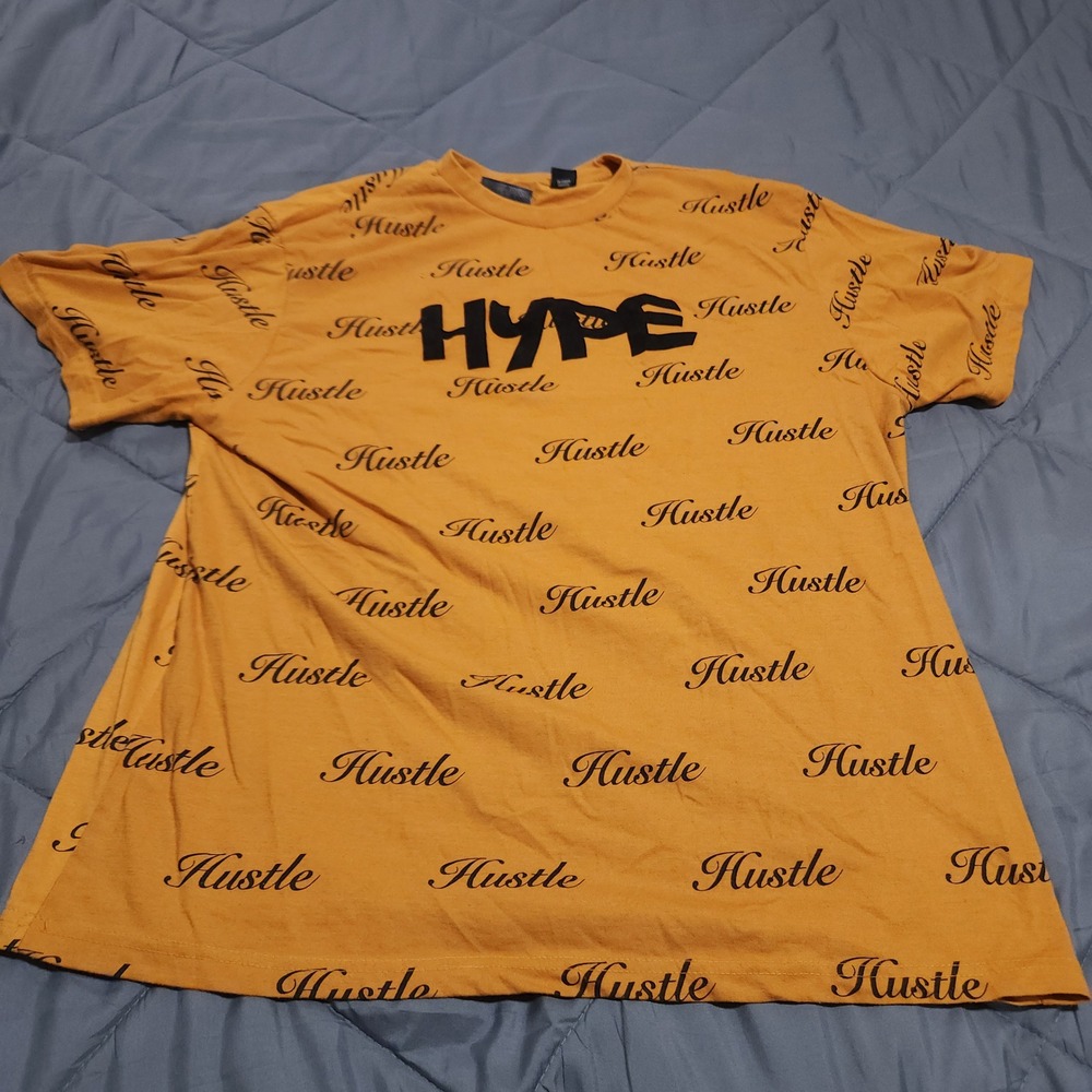 Steve's Jeans Hustle Graphic T Shirt Mens 2XL Mustard Yellow Big Tall Streetwear